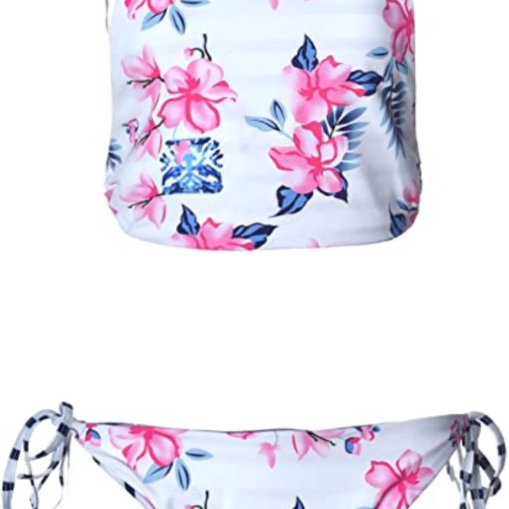 Blooming Jelly Women's High Neck Floral Bikini Set